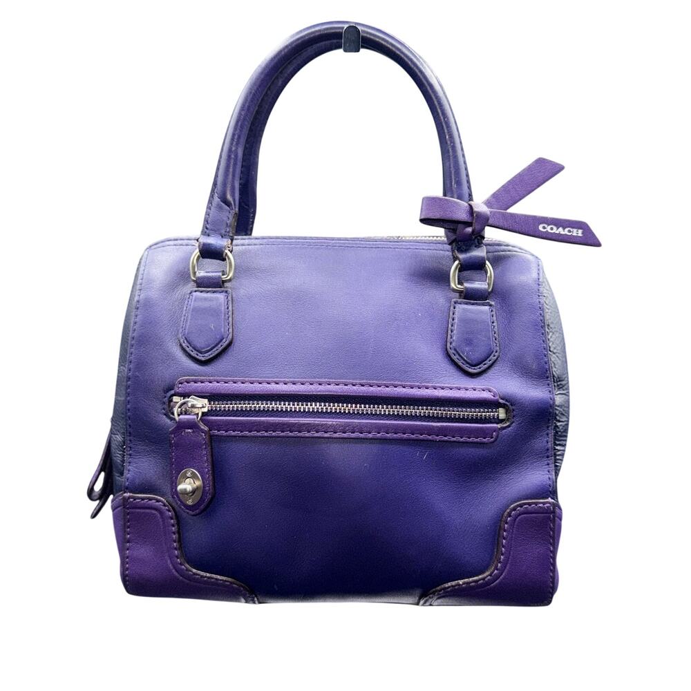 Coach Poppy Purple Leather Mini Satchel Bowler Bag Handbag rare style
